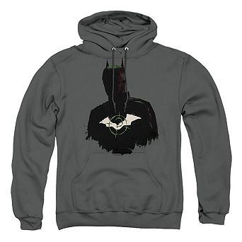 The Batman Silhouette With Riddler Logo Adult Pull Over Hoodie