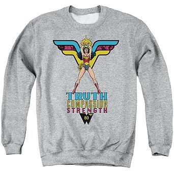 Wonder Woman Truth Compassion Strength Adult Crewneck Sweatshirt