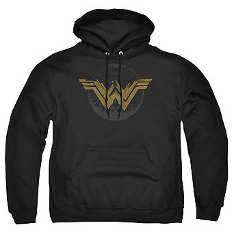 Wonder Woman Movie Distressed Logo Adult Pull Over Hoodie