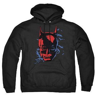 The Batman Shadowed Headshot Adult Pull Over Hoodie