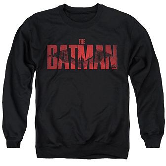 The Batman Crimson Drawn Bat Logo Adult Crewneck Sweatshirt