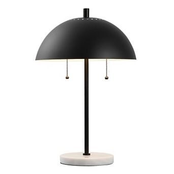 Ella 20.7" Dome Metal with Marble Base LED Table Lamp