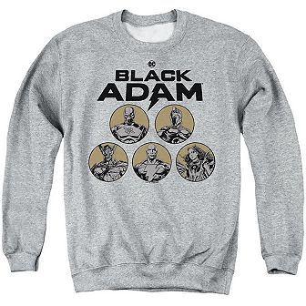 Black Adam Black Adam Contrast Group Adult Crewneck Sweatshirt