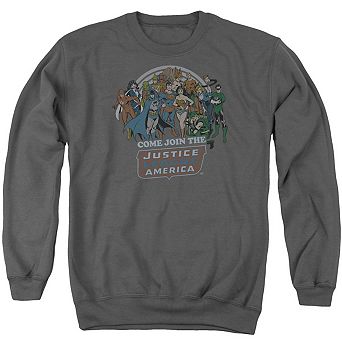 Dc Comics Join The Justice League Adult Crewneck Sweatshirt