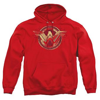 Batman V Superman Wonder Woman Shield Adult Pull Over Hoodie