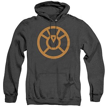 Green Lantern Orange Emblem Adult Heather Hoodie
