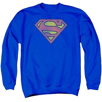 Dc Comics Retro Logo Distressed Adult Crewneck Sweatshirt