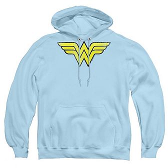 DC Comics Wonder Woman Logo Distressed Adult Pull Over Hoodie