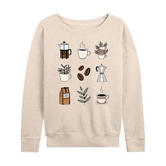 Plus Size Coffee Grid French Terry Long Sleeve Tee