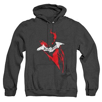The Batman Hand Drawn Silhouette Adult Heather Hoodie