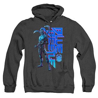 Blue Beetle Standing Adult Heather Hoodie