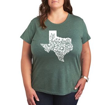 Plus Size Floral Texas Graphic Tee
