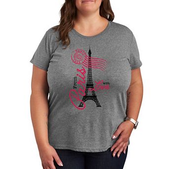 Plus Size Paris Love Postmark Graphic Tee