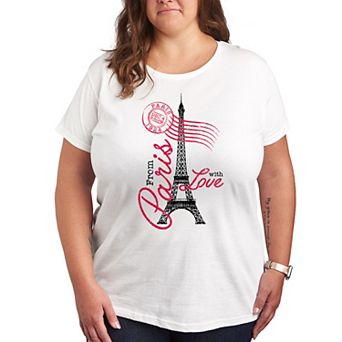 Plus Size Paris Love Postmark Graphic Tee