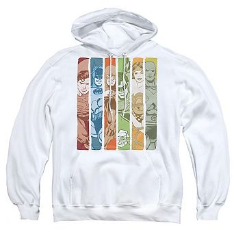 DC Comics Justice League Columns Adult Pull Over Hoodie