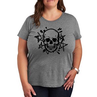 Plus Size Skull & Stars Graphic Tee