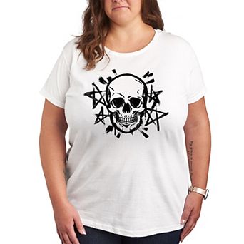 Plus Size Skull & Stars Graphic Tee