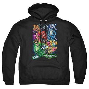 Green Lantern Blackest Group Adult Pull Over Hoodie