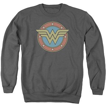 Dc Comics Wonder Woman Vintage Emblem Adult Crewneck Sweatshirt