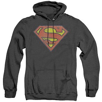DC Comics Retro Logo Distressed Adult Heather Hoodie