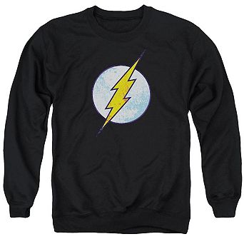 Dc Comics Flash Flash Neon Distress Logo Adult Crewneck Sweatshirt