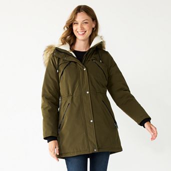 Women's Nine West Quilt Sherpa Heavyweight Puffer Coat