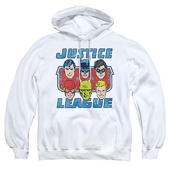 DC Comics Faces Of Justice Adult Pull Over Hoodie