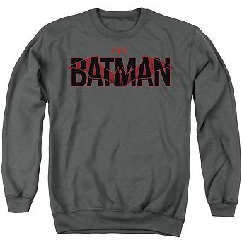 The Batman Logo With Red Bat Adult Crewneck Sweatshirt
