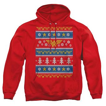 Dc Comics Wonder Woman Wonder Woman Christmas Sweater Adult Pull Over Hoodie