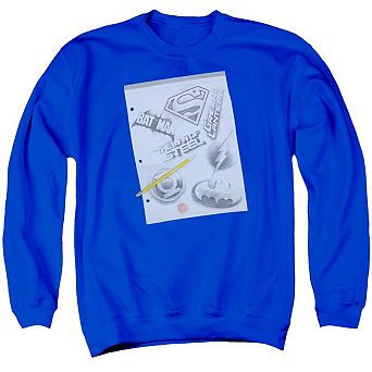 Dc Comics Logo Note Paper Adult Crewneck Sweatshirt