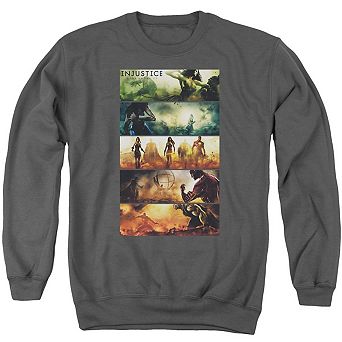 Injustice Gods Among Us Panels Adult Crewneck Sweatshirt