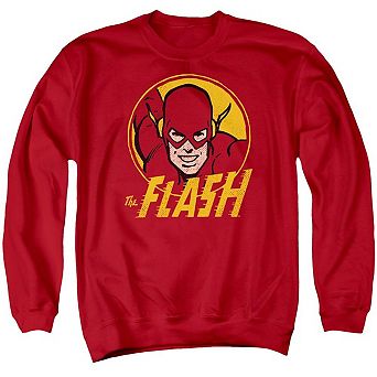 Dc Comics Flash Flash Circle Adult Crewneck Sweatshirt