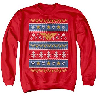 Dc Comics Wonder Woman Wonder Woman Christmas Sweater Adult Crewneck Sweatshirt
