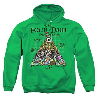 Elf Food Pyramid Adult Pull Over Hoodie