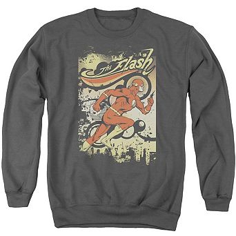 Dc Comics Flash Just Passing Through Adult Crewneck Sweatshirt