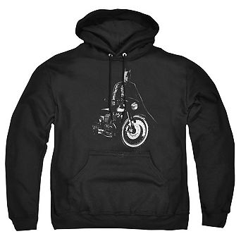 The Batman And His Motorcycle Adult Pull Over Hoodie