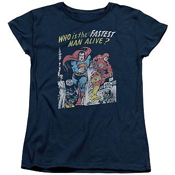 Justice League Of America Fastest Man Short Sleeve Womens T-shirt