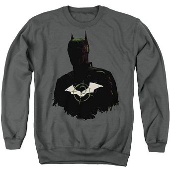 The Batman Silhouette With Riddler Logo Adult Crewneck Sweatshirt