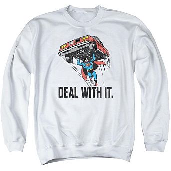 Dc Comics Deal With It Adult Crewneck Sweatshirt