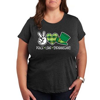 Plus Peace Love Shenanigans Graphic Tee