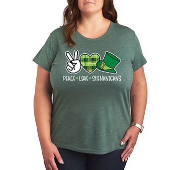 Plus Peace Love Shenanigans Graphic Tee