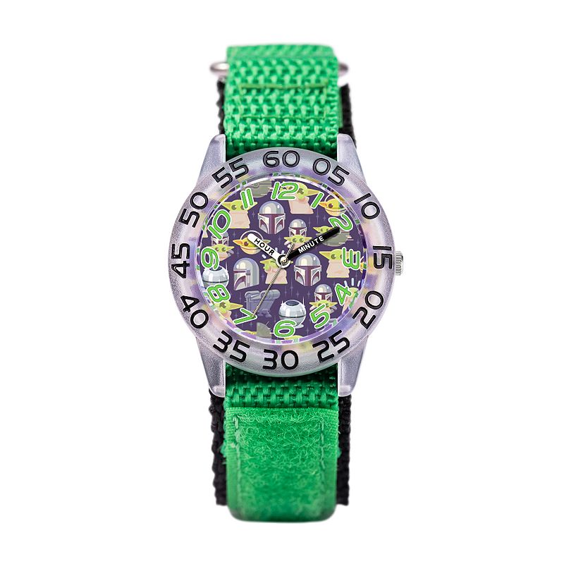 Disney's The Mandalorian Grogu Kids Time Teacher Watch - WSW001320, Boy's, Size: 7", Green