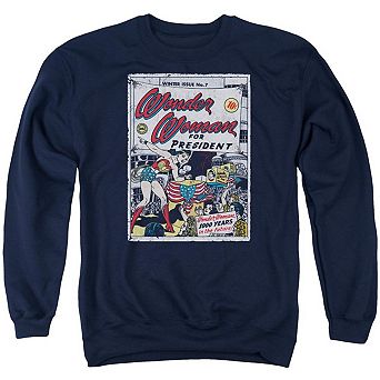 Dc Comics Wonder Woman For President Adult Crewneck Sweatshirt