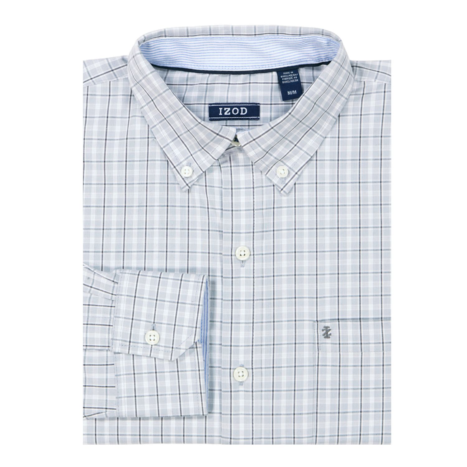 Camicia Uomo Izod Advantage Performance A Quadri: Cotone Elasticizzato, Manica Lunga, Lavabile In Lavatrice