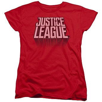 Justice League Movie League Distressed Short Sleeve Womens T-shirt