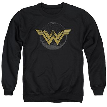 Wonder Woman Movie Distressed Logo Adult Crewneck Sweatshirt