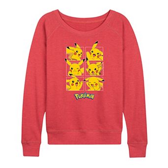 Plus Size Pokemon Pikachu Grid French Terry Long Sleeve Tee