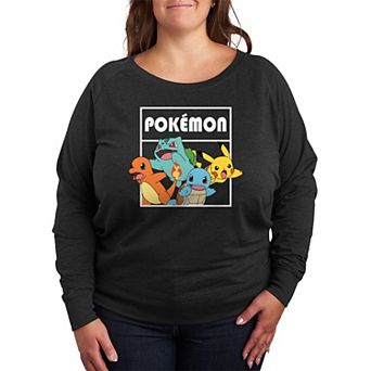Plus Size Pokemon Team Pokemon French Terry Long Sleeve Tee