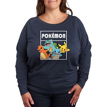 Plus Size Pokemon Team Pokemon French Terry Long Sleeve Tee