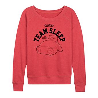 Plus Size Pokemon Snorlax Team Sleep French Terry Long Sleeve Tee
